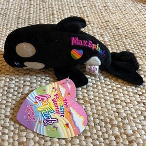 Lisa Frank MaxSplash Rainbow Heart Orca Plush